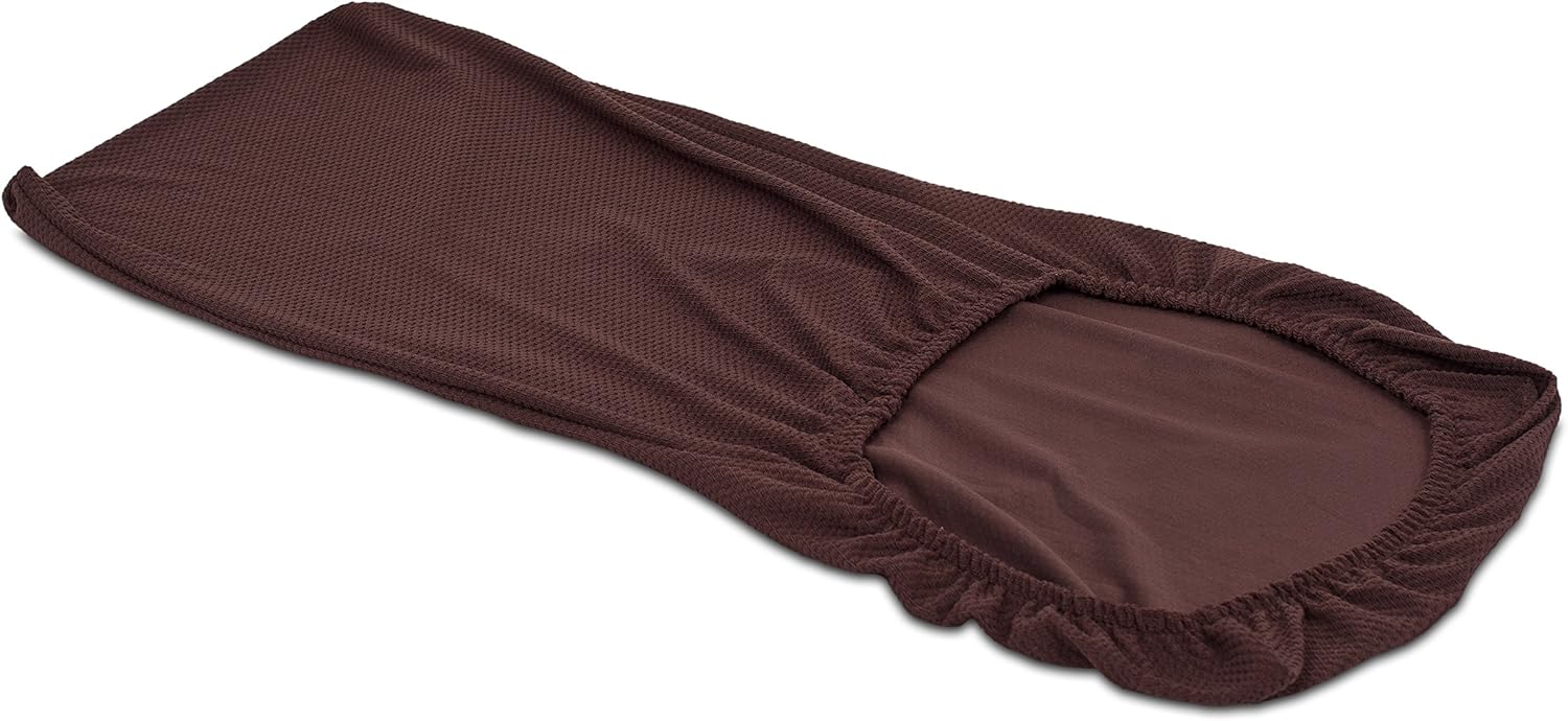 Internet's Best Stretch Dining Room Chair Covers - Set of 4 - Elastic Slipcovers Seat Cushion Protector for Dining, Kitchen, Bedroom Chairs - Washable and Durable Fabric - Easy Clean - Coffee