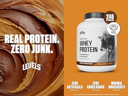 Miniatura 10 de Levels - Proteína de suero de leche puro con sabor a chocolate de ganado alimentado 100 con pasto sin transgénicos 2libras