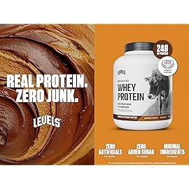 Levels Grass Fed Whey Protein Powder, No Artificials, 24G of Protein, Chocolate Peanut Butter, 5LB