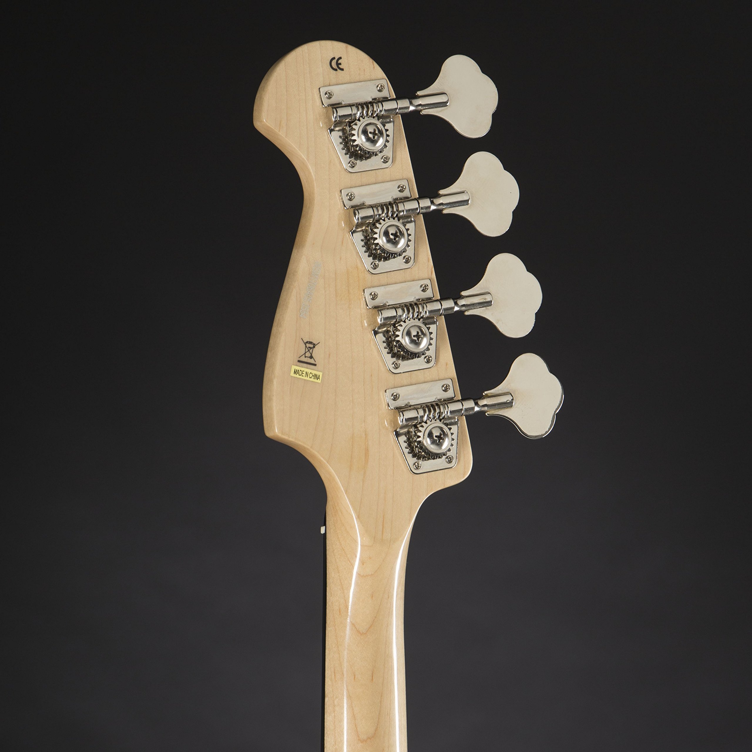 J & D JB Vintage 1975 SKBL Sky Blue 4 Saiter E-Bass mit Single-Coil Pickups, passiver Elektronik, Vintage-Style Hardware