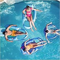 Vista 7 de SwimWays Spring Float Premium Papasan Pool Lounger, Inflatable Pool Floats Adult with Fast Inflation for Ages 15 & Up