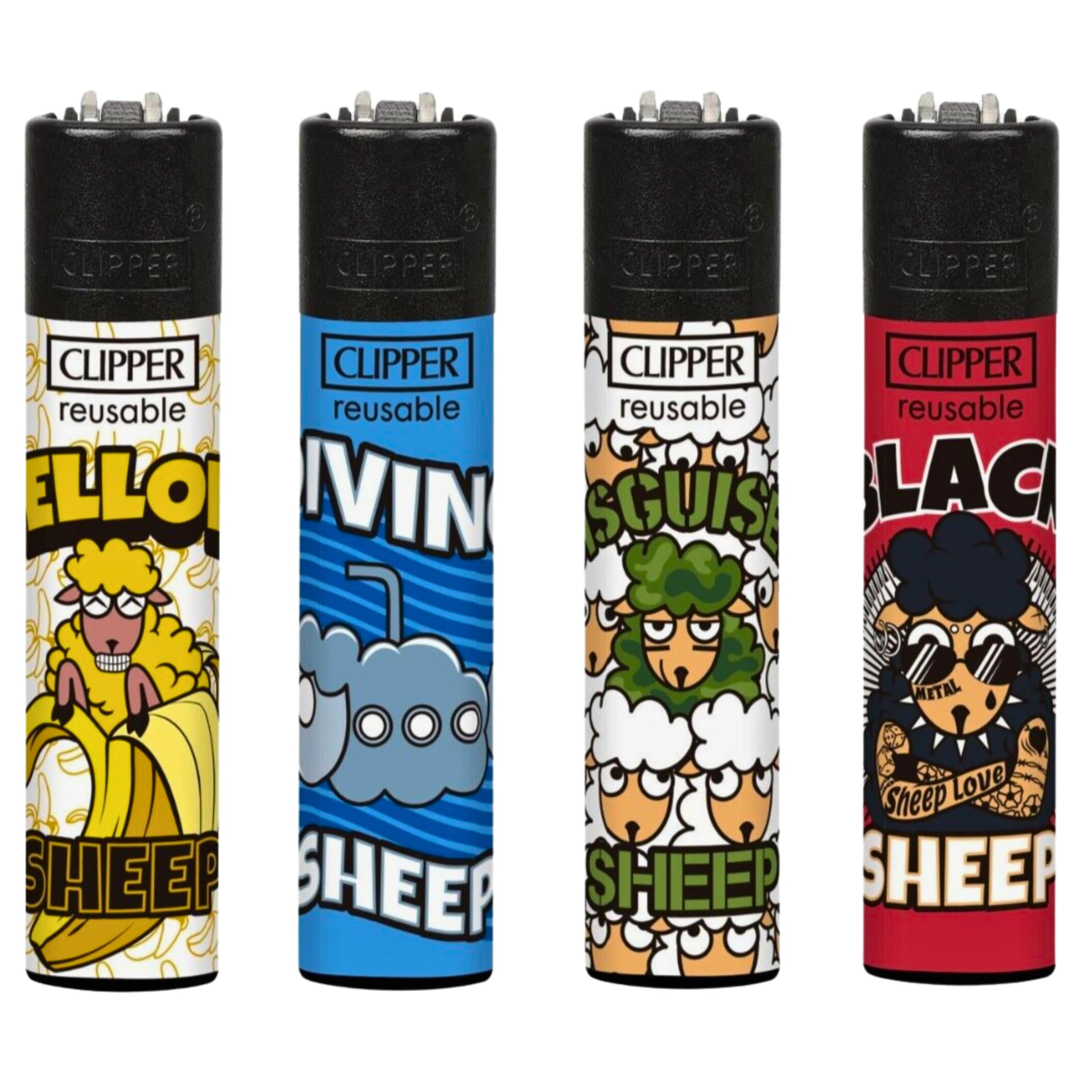 4 x Clipper Lighter Set Gas Refillable Windproof Lighters Standarad Size Replaceable Flint Rare Limited Edition (Planet Flowers 1) — view 10