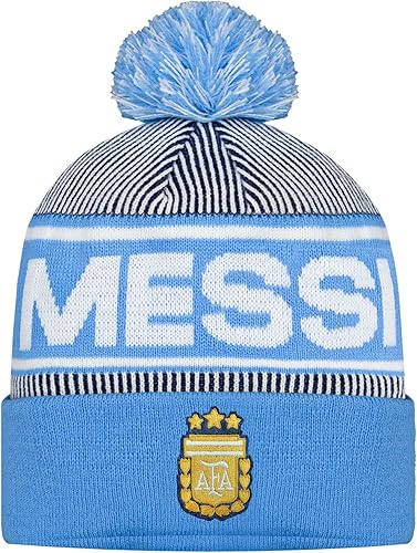 Miniatura 5 de Icon Sports Officially Licensed Argentine Football Association Lionel Messi Beanie - Unisex Kids 30bn_azul claro,azul marino (87bn_navy),azul