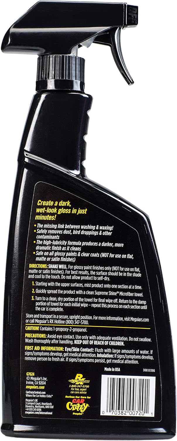 Meguiar's G7624 Gold Class High Gloss Premium Quik Detailer - 24 Oz Spray Bottle