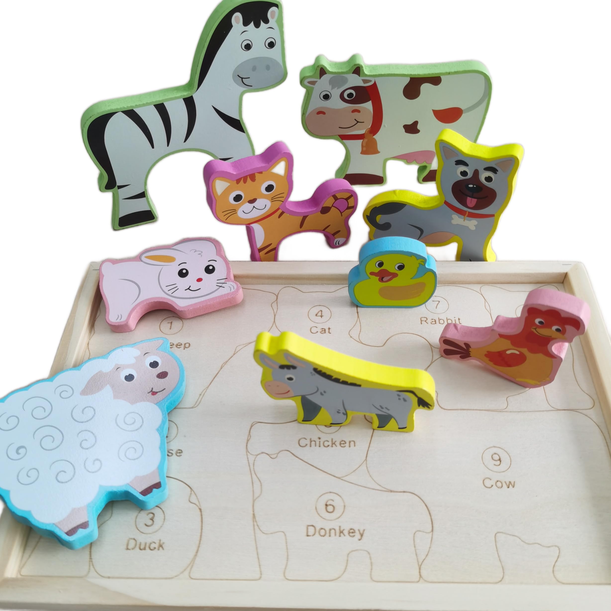 Wooden Toddler Puzzles,3 Pack Animal Wooden Jigsaw Puzzle for 1 2 3 Year Old Baby Boys or Girls,Toddlers Gift,Preschool Learning Educational Toys - Image 3