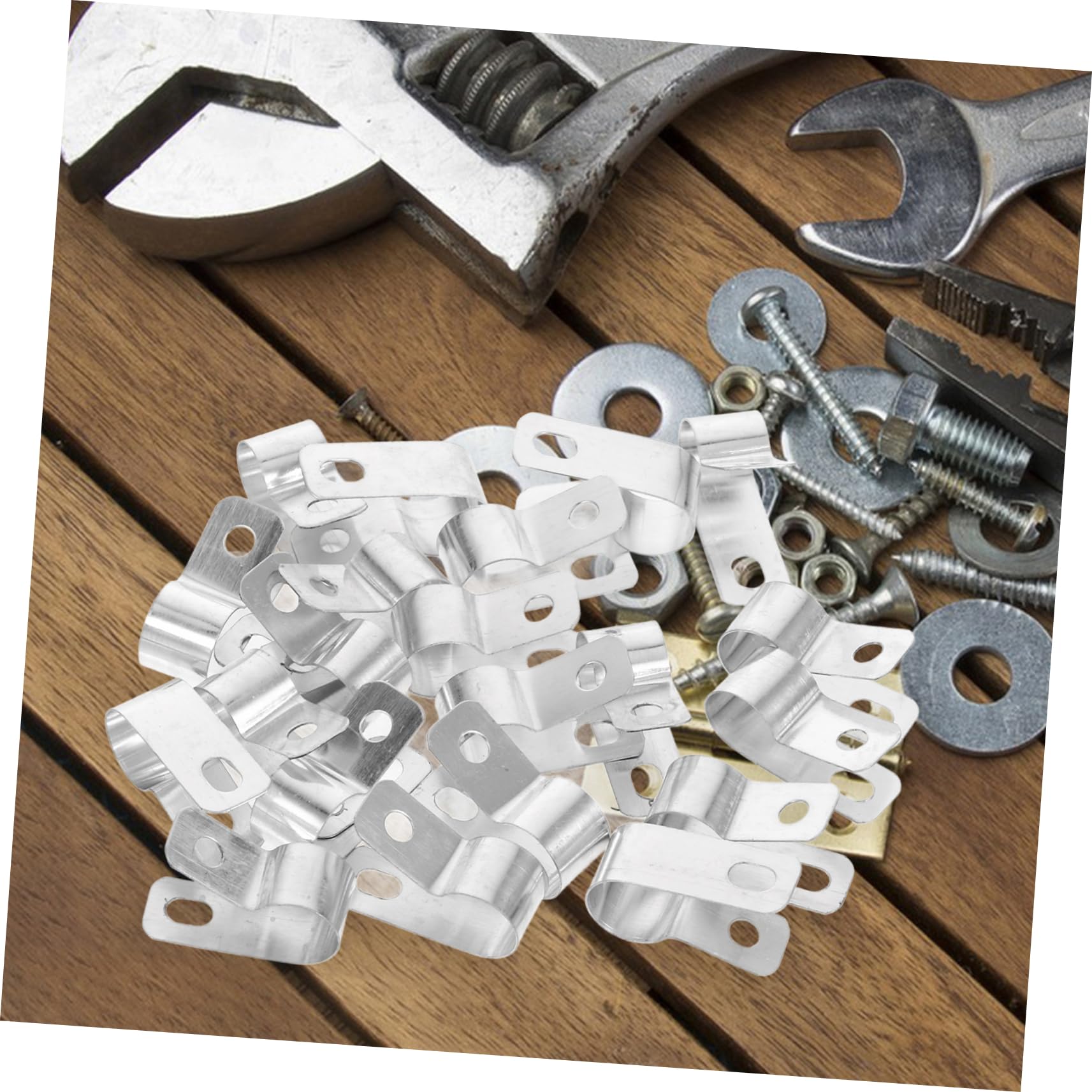 SOLUSTRE 20pcs Cable Holder Cable Clips Wire Holders for Cords Cord Clips Cable Clamps Cable Wire Clips Outdoor Light Clips Rope Light Clips Outdoor Clips for Tv Cable Silver Aluminum