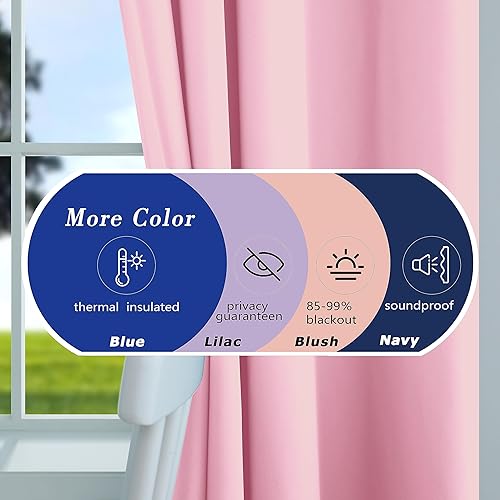 Miniatura 9 de Mrs.Naturall Cortinas oxidadas de 63 pulgadas de largo para dormitorio, juego de 2 paneles con ojales para oscurecer la habitación, cortinas con