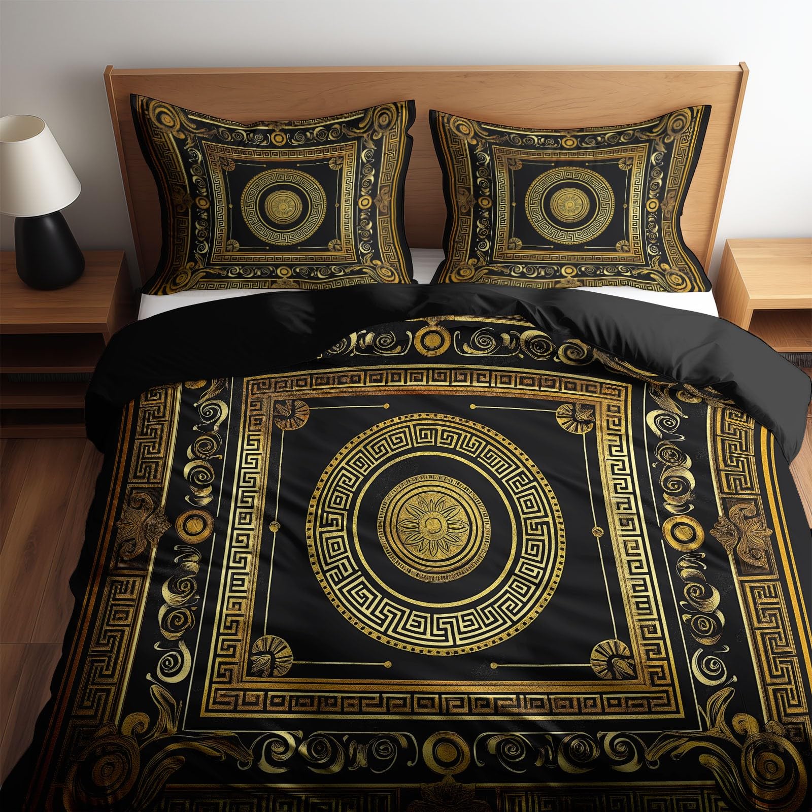 Parure de lit motif carré pour une chambre parentale moderne et cocooning