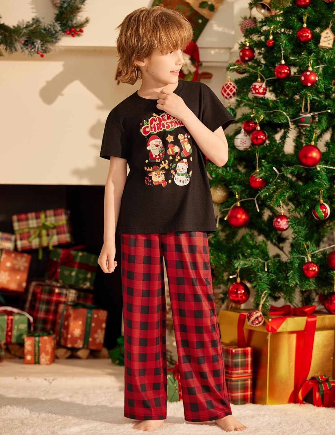 Arshiner Boys Pajama Pants Long Plaid PJ Bottoms Boys Sleepwear Lounge Pants with Pockets 6-14 Years - Image 4