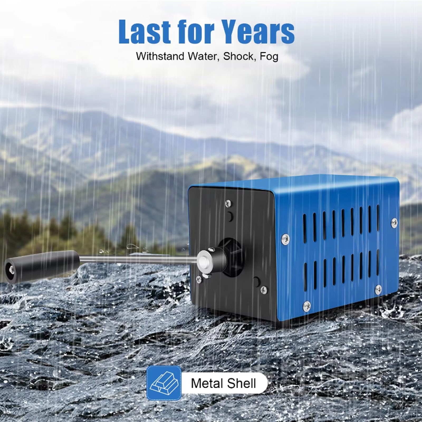 Generatore a Manovella Manuale 20W Portatile per Emergenze con Ricarica USB per Viaggi e Campeggio Impermeabile e Antisfondamento
