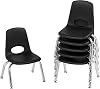 FDP School Stack Chair, Stacking Student Seat with Chromed Steel Legs and Ball Glides, for in-Home Learning or Classroom