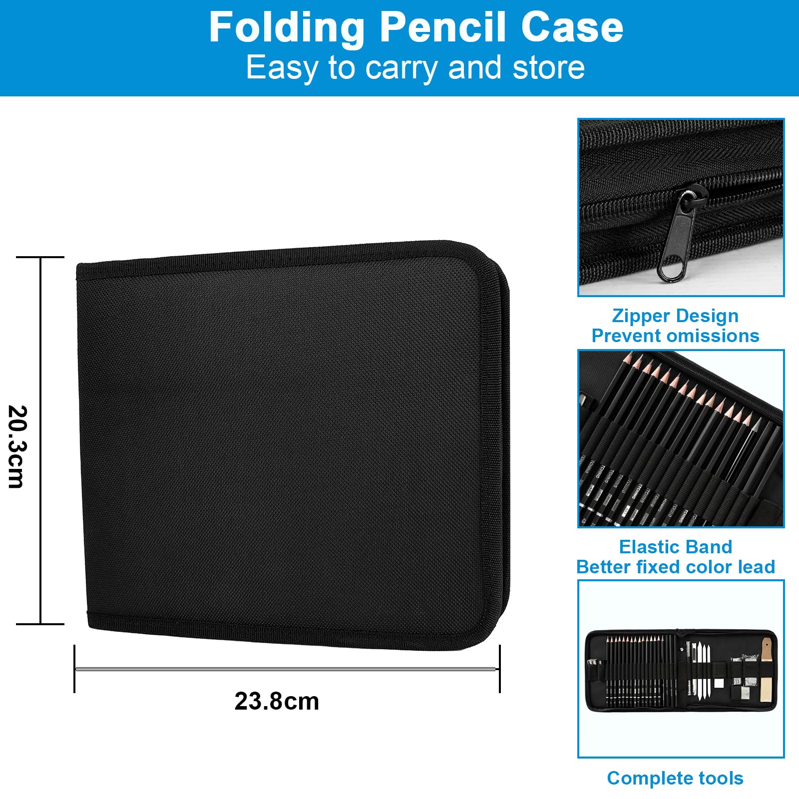 UCAMP Kit da disegno 35 pezzi con matite per artisti, set professionale con borsa per principianti