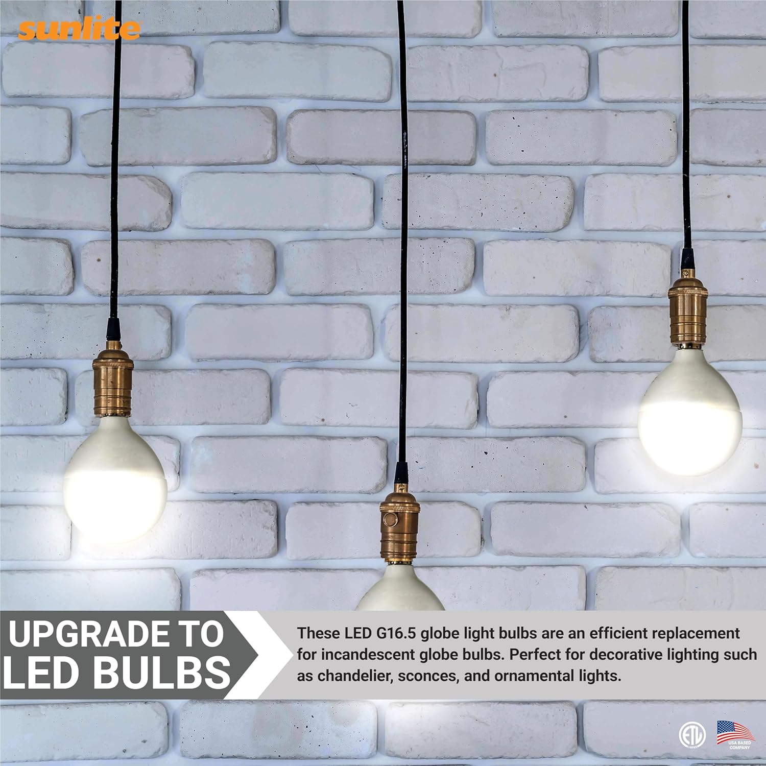 Sunlite G16.5 Light Bulb LED, 7 Watts (60W Equiv.), 500 Lumens, Dimmable, Type G Globe Shape E12 Candelabra Base, Short Bulbs, Vanity Mirror Bulbs, 4000K Cool White, Frosted, 6 Count