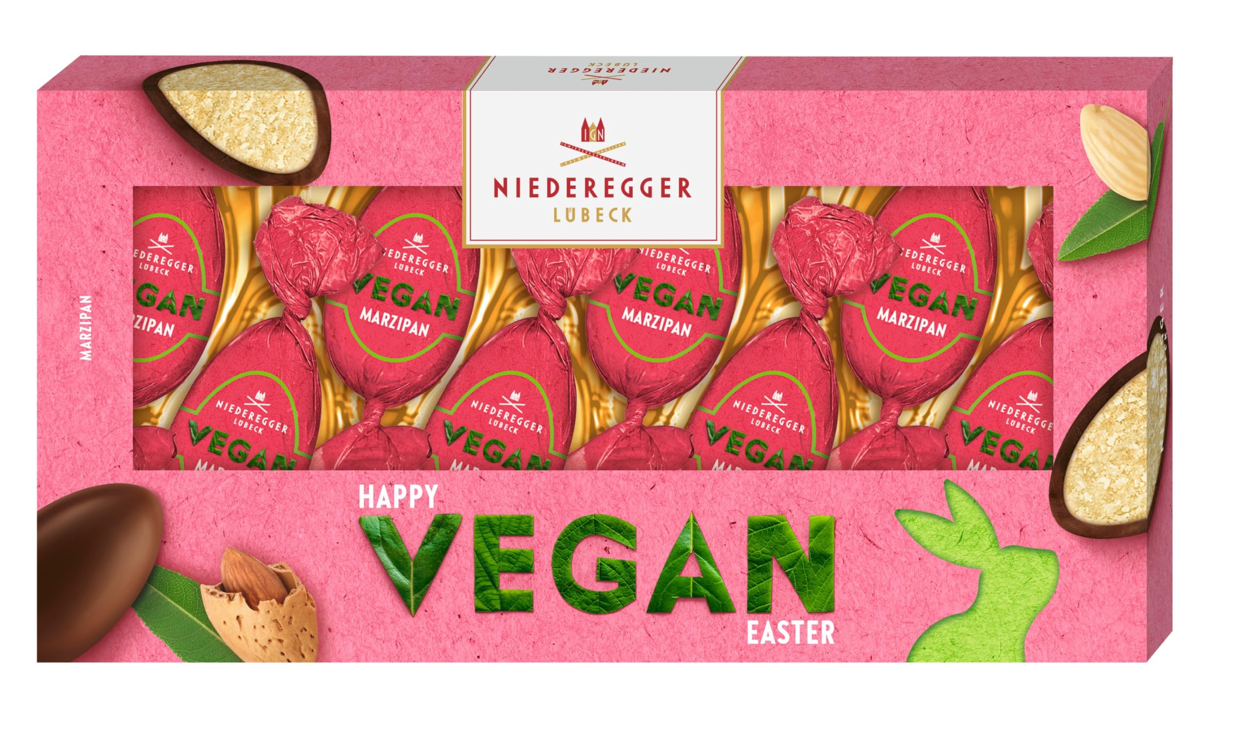 Niederegger | Marzipan Eier VEGAN | 1x 100g | Marzipan Eier, umhüllt von Zartbitter-Schokolade | vegane Ostereier | Ostergeschenk Vegan