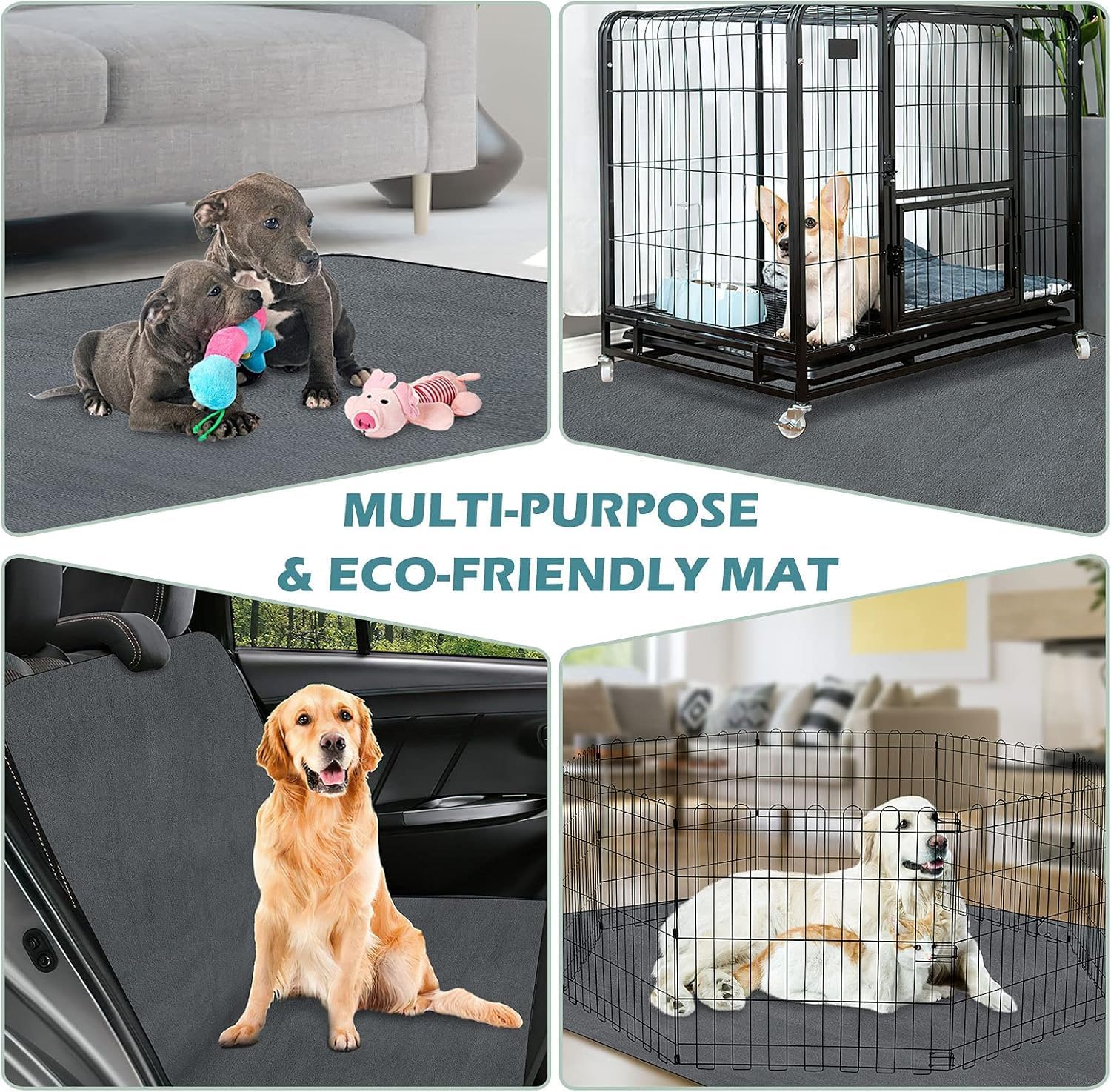 INVENHO Washable Pee Pads for Dogs 60"x48" Reusable Dog Pads Large Upgrade Non-Slip Dog Pee Pads Heavy Absorbency Puppy Pee Pads Quick Dry Whelping Pads/Waterproof Puppy Training Pad
