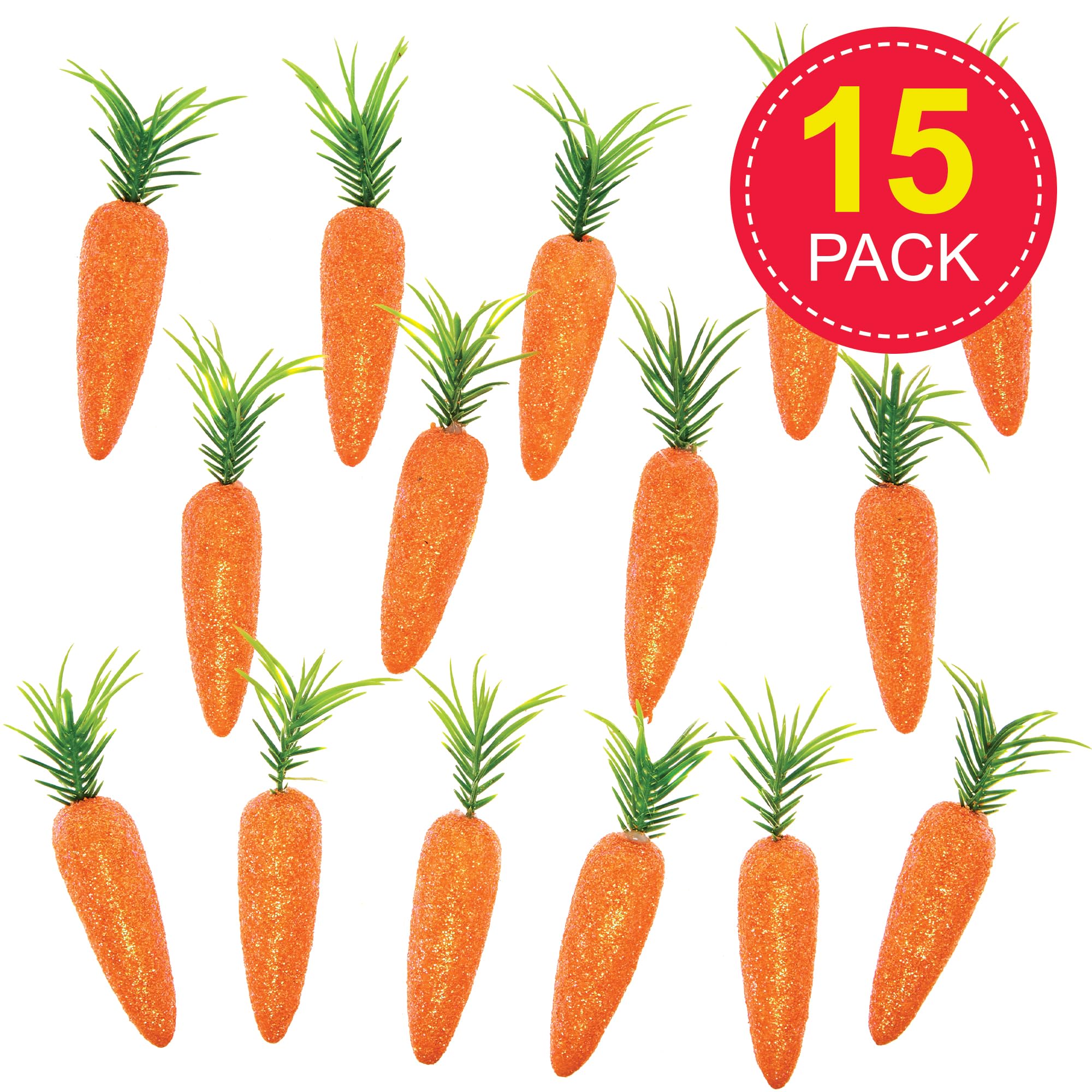 Baker Ross FX964 Glitter Carrots - Pack of 15, Easter Embellishments for Crafts, Multicolour - Image 2
