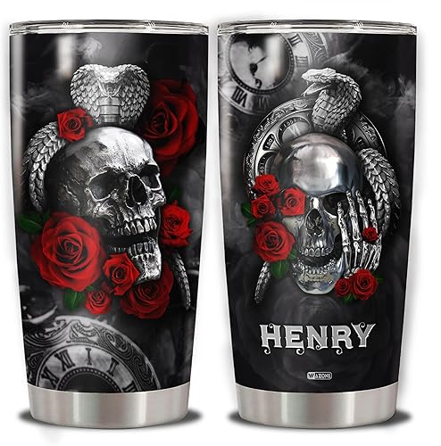 Vista 27 de WAZONE Vaso temático de casino personalizado con nombre personalizado, taza de viaje con tapa, taza de café aislada de 20 onzas, 30 onzas, refranes