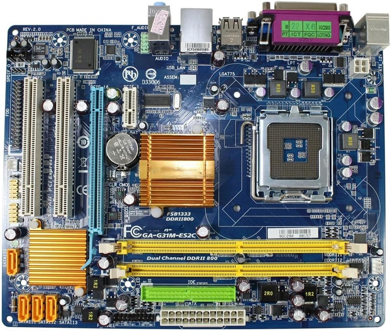 Computer Motherboards Fit for GIGABYTE GA-G31M-ES2C Desktop Motherboard G31 Socket LGA 775 for Core 2 DDR2 4G Micro ATX Original