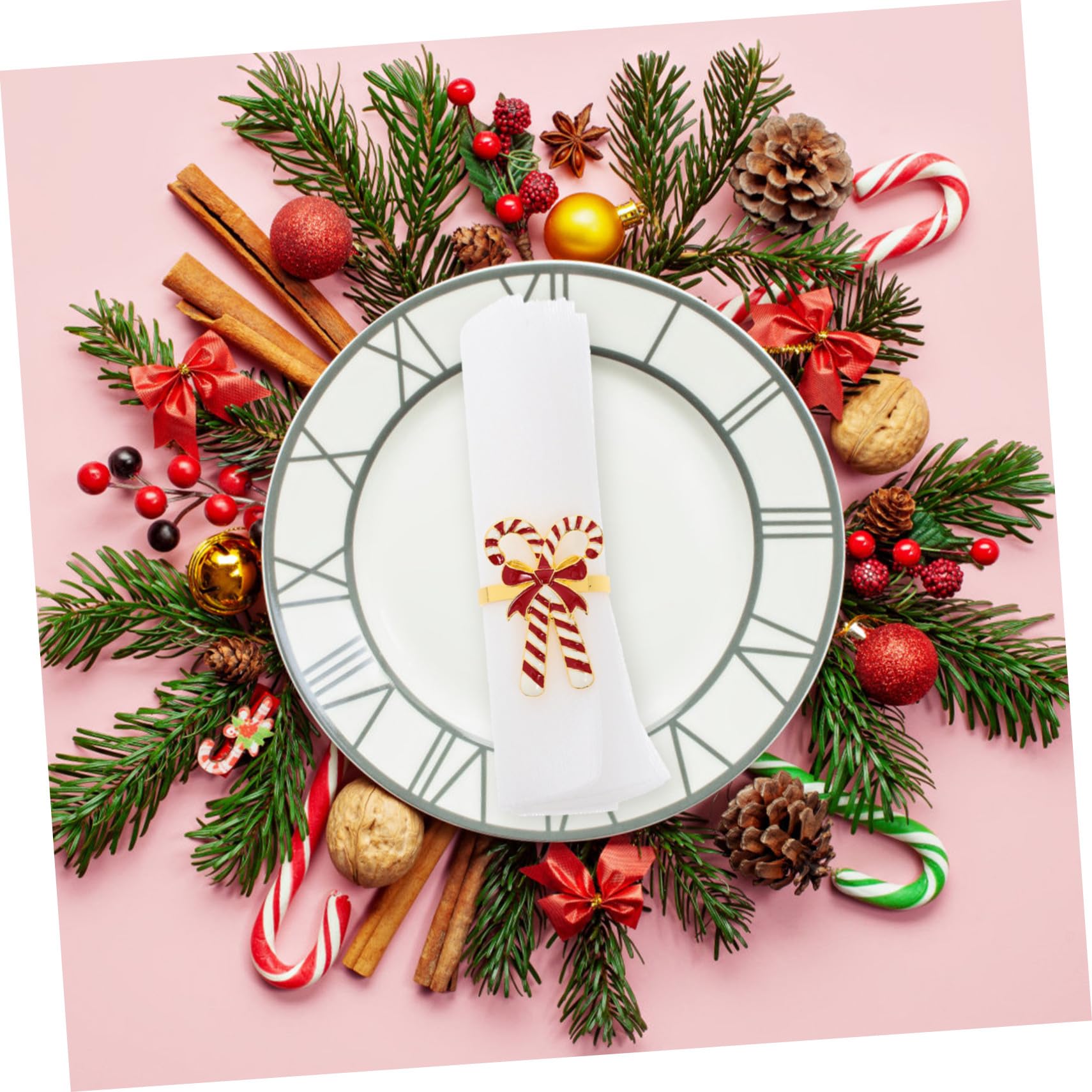 4 Stück Serviettenringe Legierung Weihnachtsserviettenschnallen Festliche Tischdekoration Für Weihnachtsfeiern Schleifenform