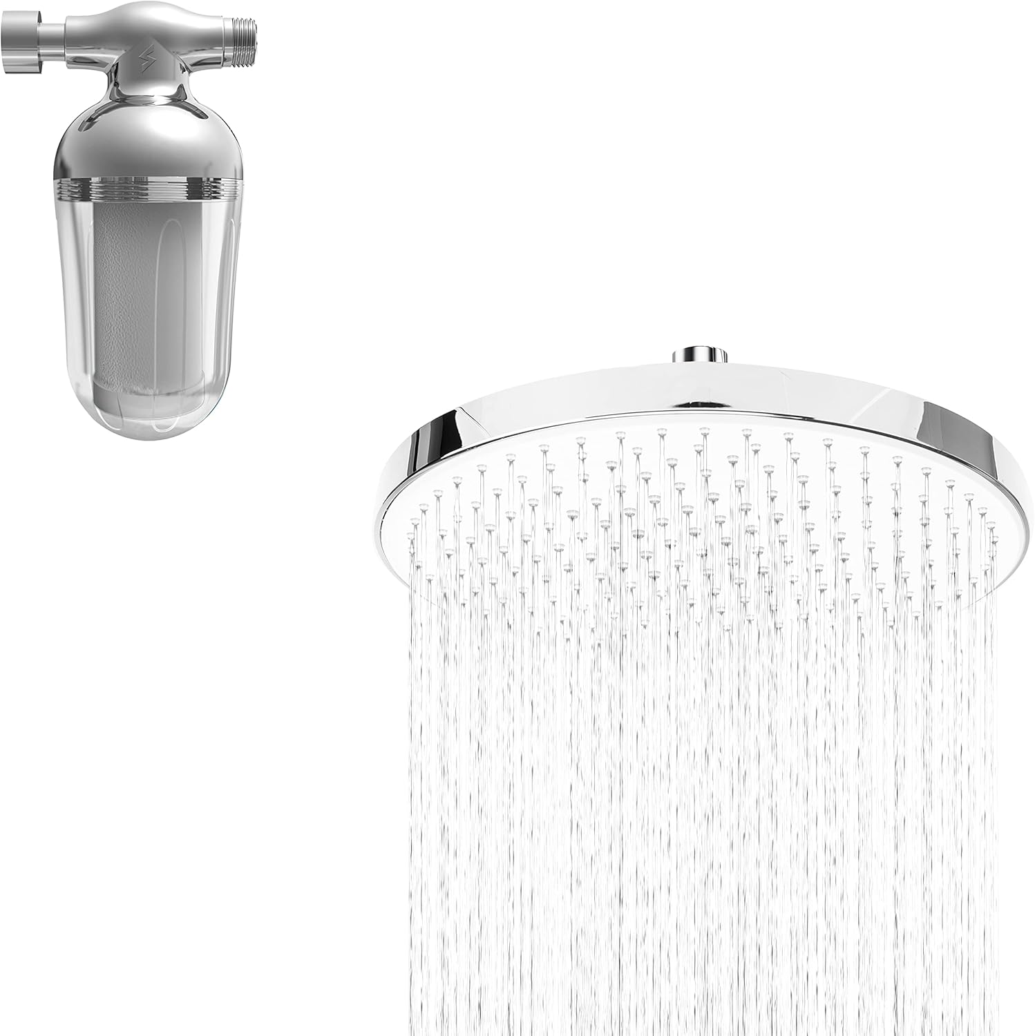 SparkPod 10" Large Rainfall Shower Head with Ultra Shower Filter High