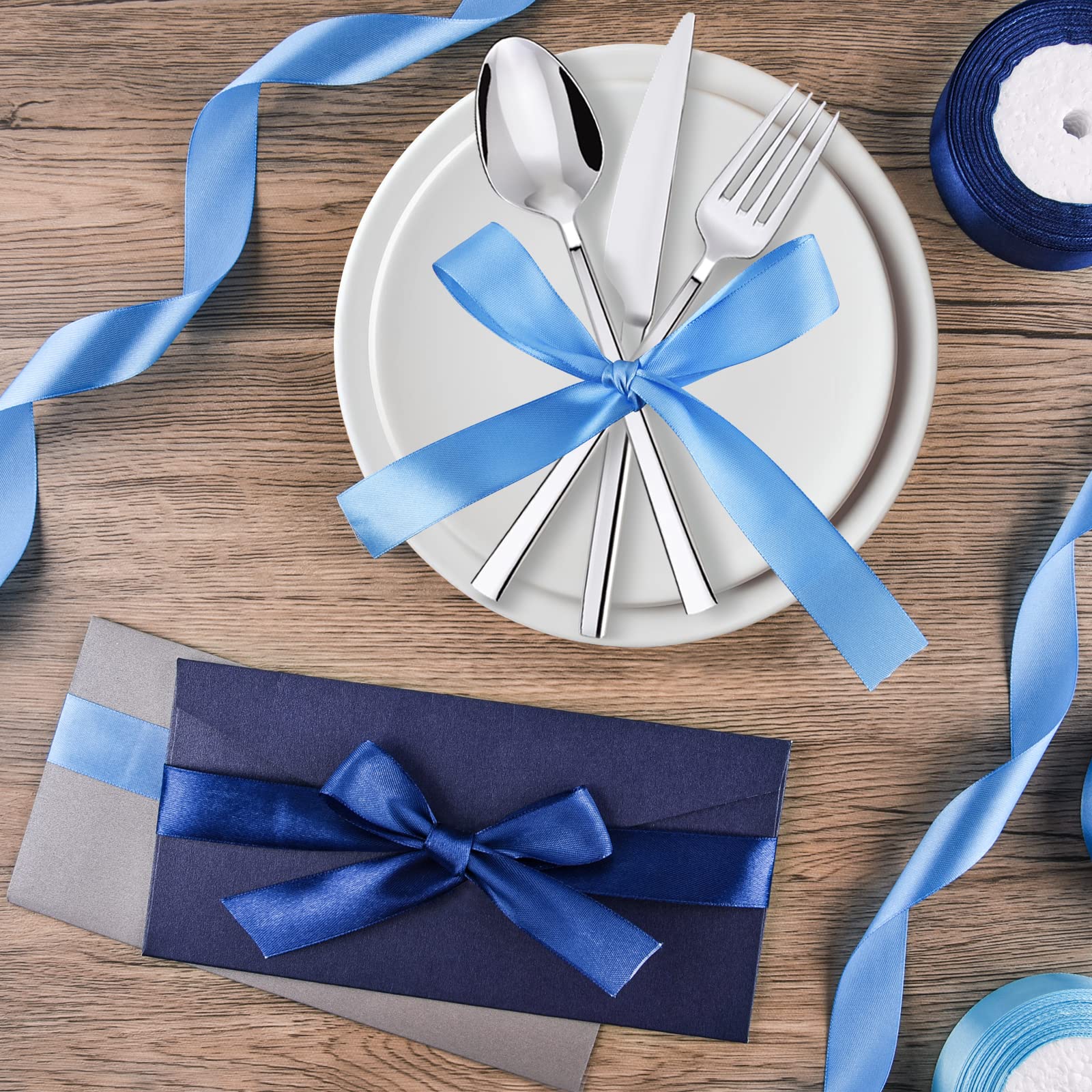 Amazon.co.jp: ASTARON ブルーサテンリボン ウェディングブーケ用 DIY