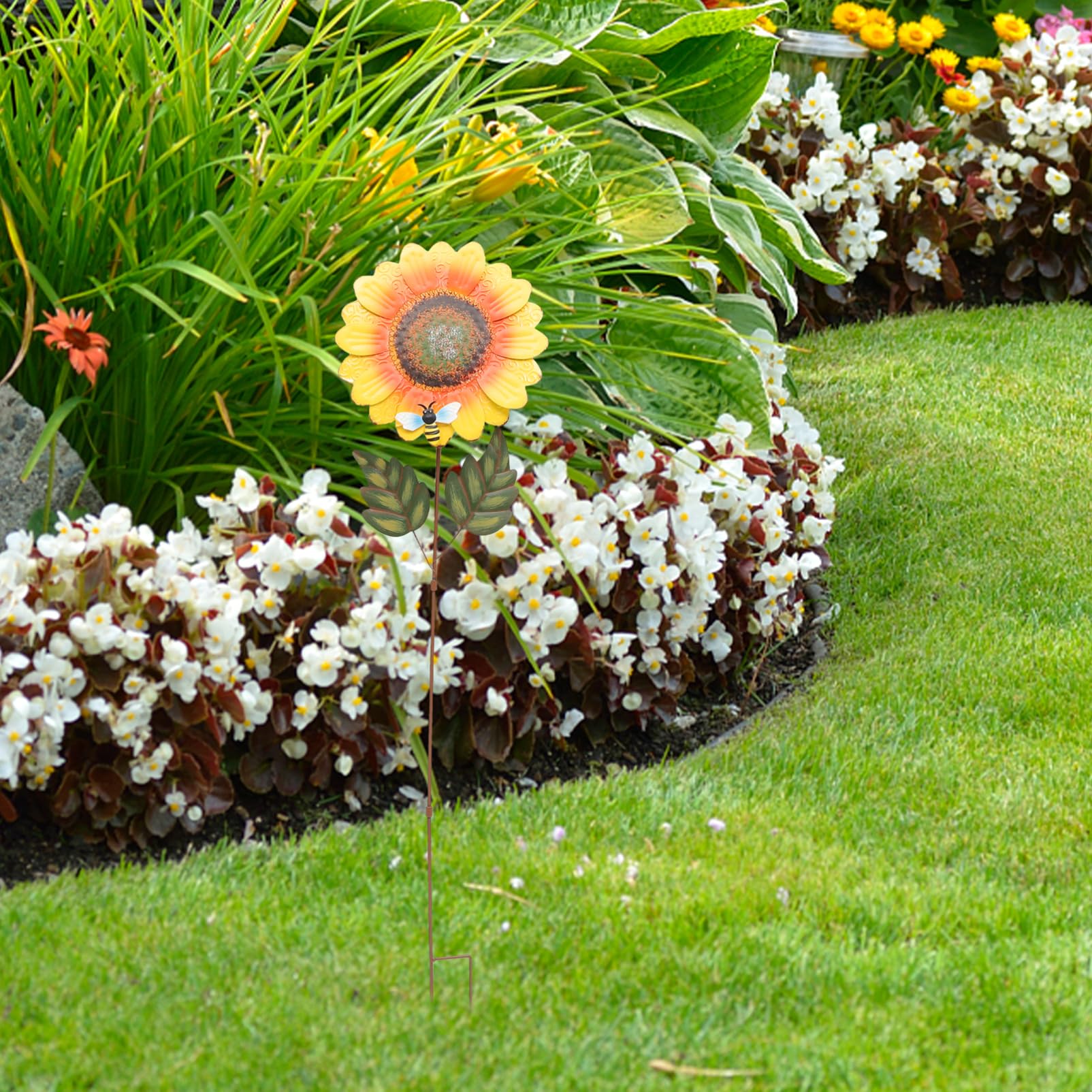 ifundom Tuteur Décoratif Tournesol en Fer 1 Pièce pour Jardin Extérieur