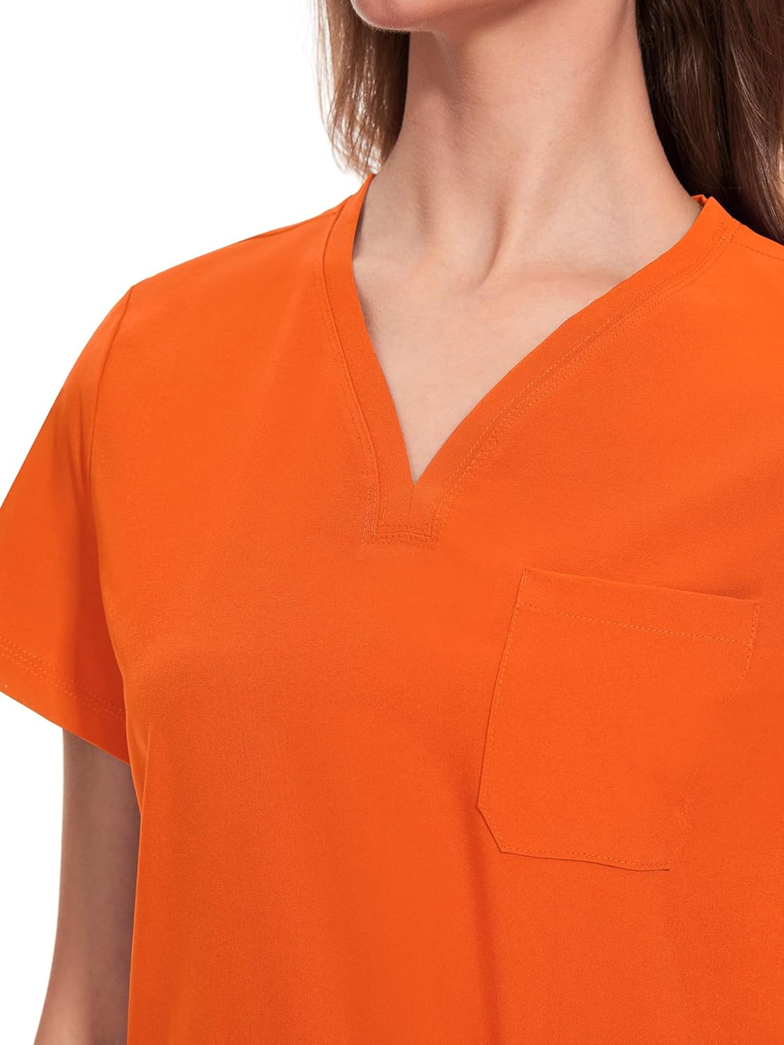 COZYFIT Medical Scrubs for Women Set - Curved V-Neck Scrub Top & Jogger Pants with 8 Pockets - Image 4