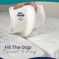 Vista 2 de Kit Convertidor de Puente de Cama de 25 cm Extra Ancho de Individual a King - Relleno de Hueco de King Dividido para Cama Ajustable - Conector