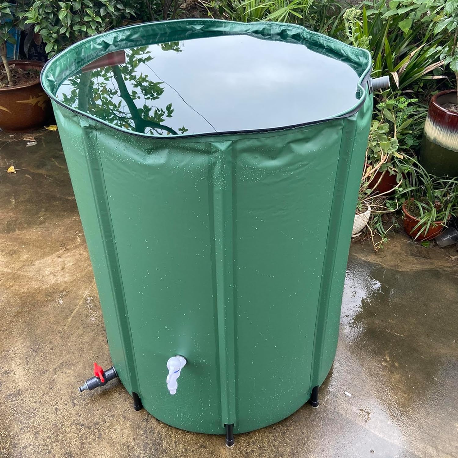 Rain Barrel Water Collector – PVC Mesh 100-750L | Water Storage Tank, Large Capacity Garden Container | Portable Rain Collection System for Outdoor Garden Waters Saving Irrigation