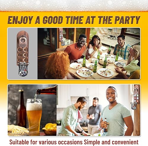 Miniatura 7 de Regalos de cerveza: abridor de botellas montado en la pared, abrebotellas de madera con magnético, sacacorchos montado en la pared para nevera, buen