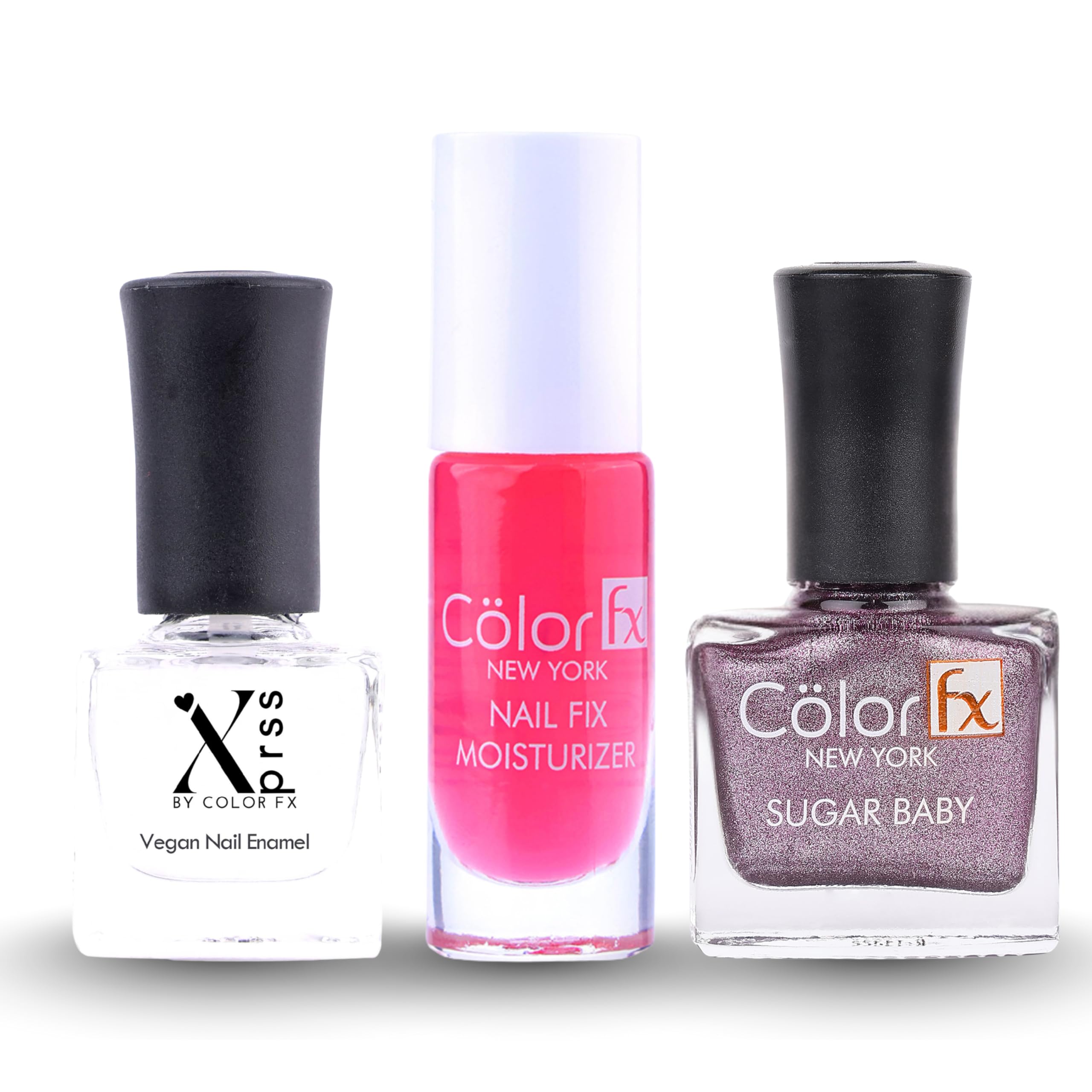Color Fx 3-in-1 Nail Care Combo — Nail Strengthener & Moisturizer 6mL (Vegan Nail Strengthener with Vitamin E, Biotin, AHA, Keratin Repair) + Xprss Non-UV Transparent Top Coat 6mL (Gel-Like High Gloss, Chip-Resistant, Quick Dry) + Sugar Baby Metallic High-Shine Nail Polish for Women,Velvet Nightfall — Long-Wear Salon Finish-image-26