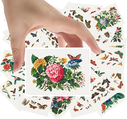 Miniatura 9 de Calcomanías grandes, 24 piezas (2.5 x 3.5 pulgadas cada una) Increíbles y brillantes hongos psicodélicos mágicos, postales vintage, tarjetas de