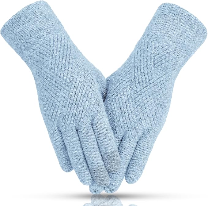 Tavaleu Womens Winter Gloves - Gloves for Women Cold Weather, Warm Touch Screen Fleece Lined Glove, Elastic Cuff Knit Glove