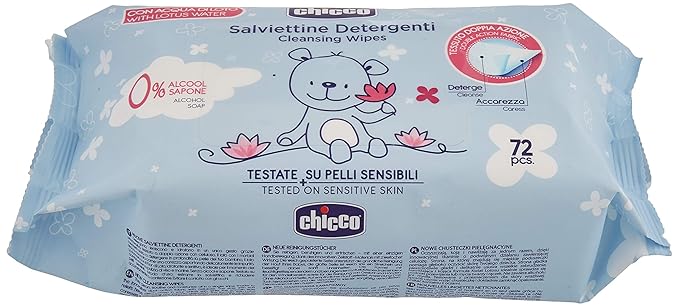 Chicco Wipes without Flip Cover (72 Pieces, Multicolor)