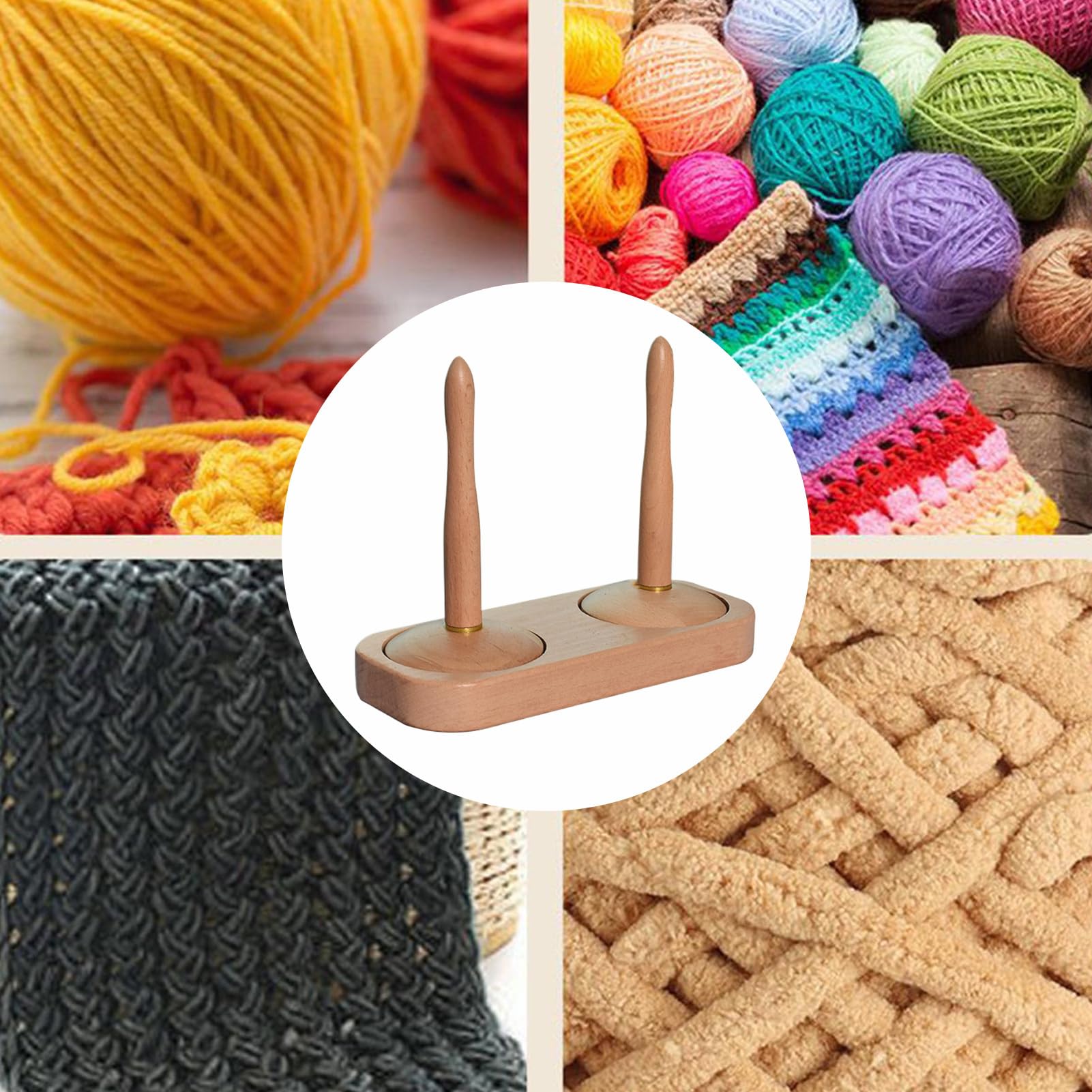 Portatore Di Filati - Strumento per Filati per Ricamo,Porta Multifunzionale in Legno per Casa Laboratorio Hobby Tessitura Maglia Uncinetto Artigianato - per Casa Studio Hobby Lavoro a Domicilio