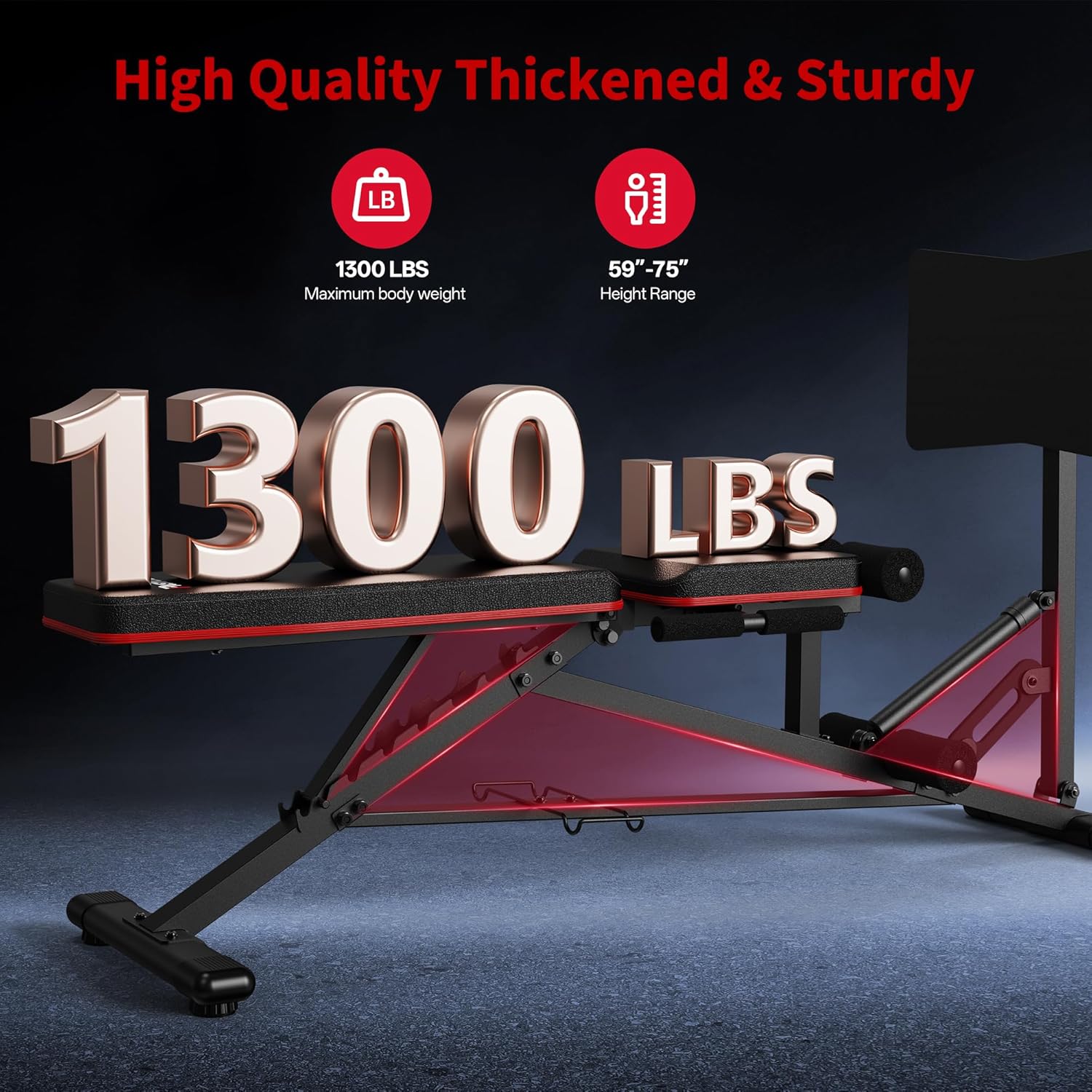 Pasyou Leg Press Machine, Adjustable Weight Bench With Leg E...