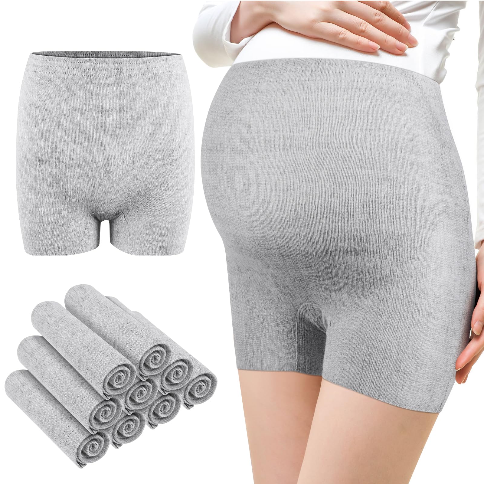 ACWOO Ropa Interior Posparto de Cintura Alta Desechable para Cesárea, 9 PCS Braguitas Embarazada sin Costura, Ropa Interior de Cesárea de Maternidad, Súper Elástico, Transpirable, Absorbente — view 2
