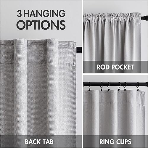 Miniatura 2 de MIULEE Cortinas con textura de lino de 90 pulgadas de largo, paneles de cortina para dormitoriosala de estar, cortinas opacas con aislamiento