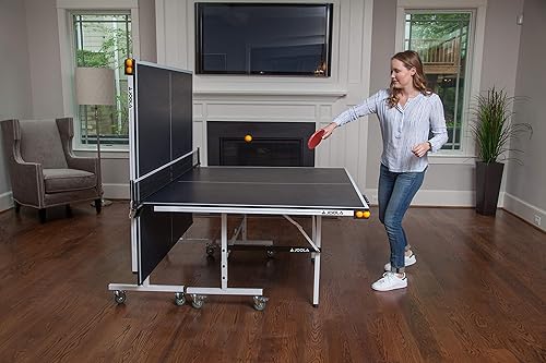 Miniatura 8 de JOOLA Rally TL - Mesa de ping pong profesional de MDF para interiores con abrazadera rápida y red de tenis de mesa y poste – 10 minutos de fácil
