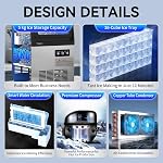 Stainless Steel Ice Maker Machine, 36 kg/Day, 5 kg Bin, Home & Commercial | 120V/60Hz, Dual Water Supply, Timer, One-Touch Cleaning, Freestanding Design
