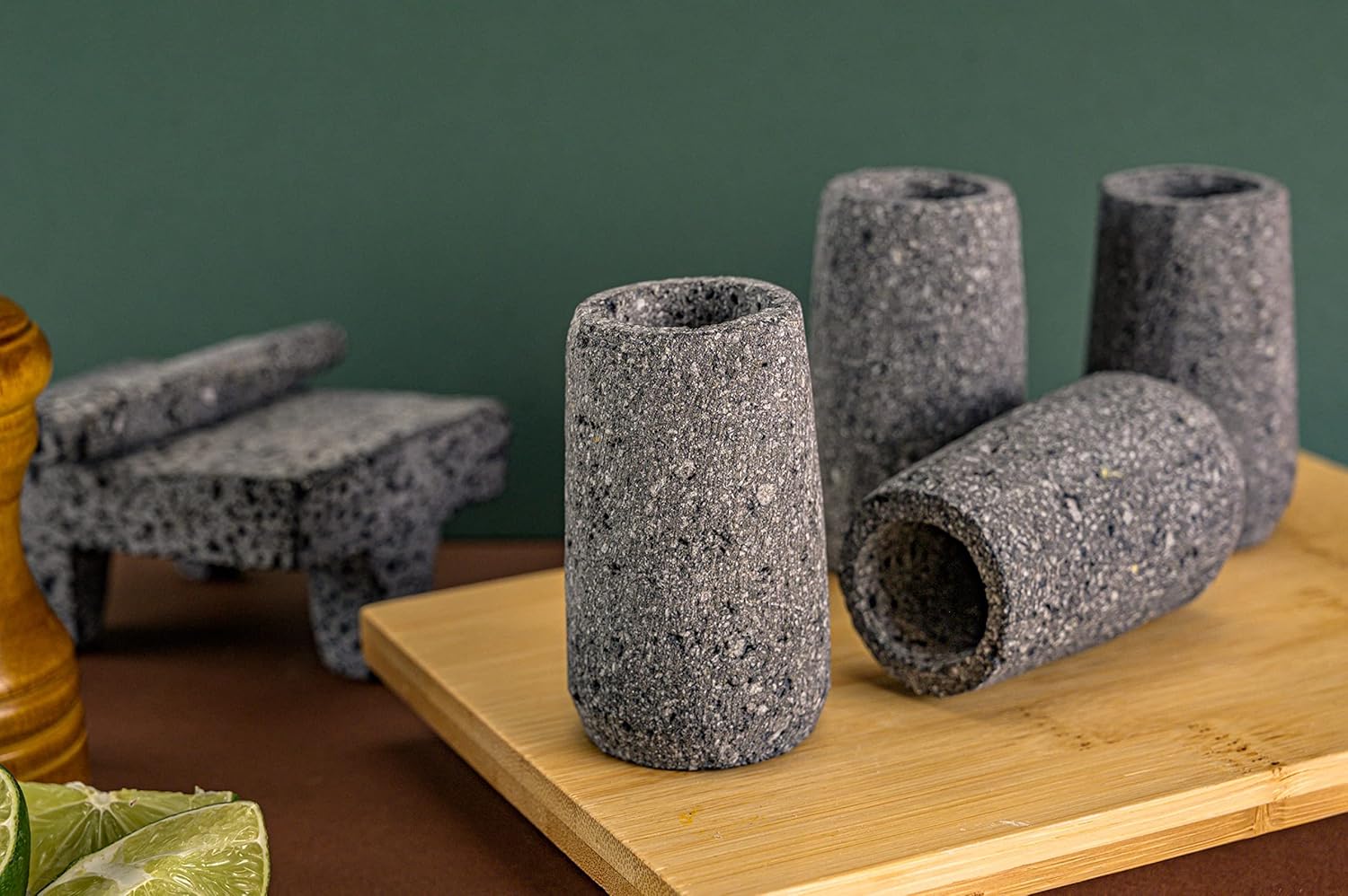 Volcanic Stone Shot Glasses - Set of 4 Natural Shot Glass - 1.5 Oz - 100% Organic & Eco friendly - Natural Basalt Rock