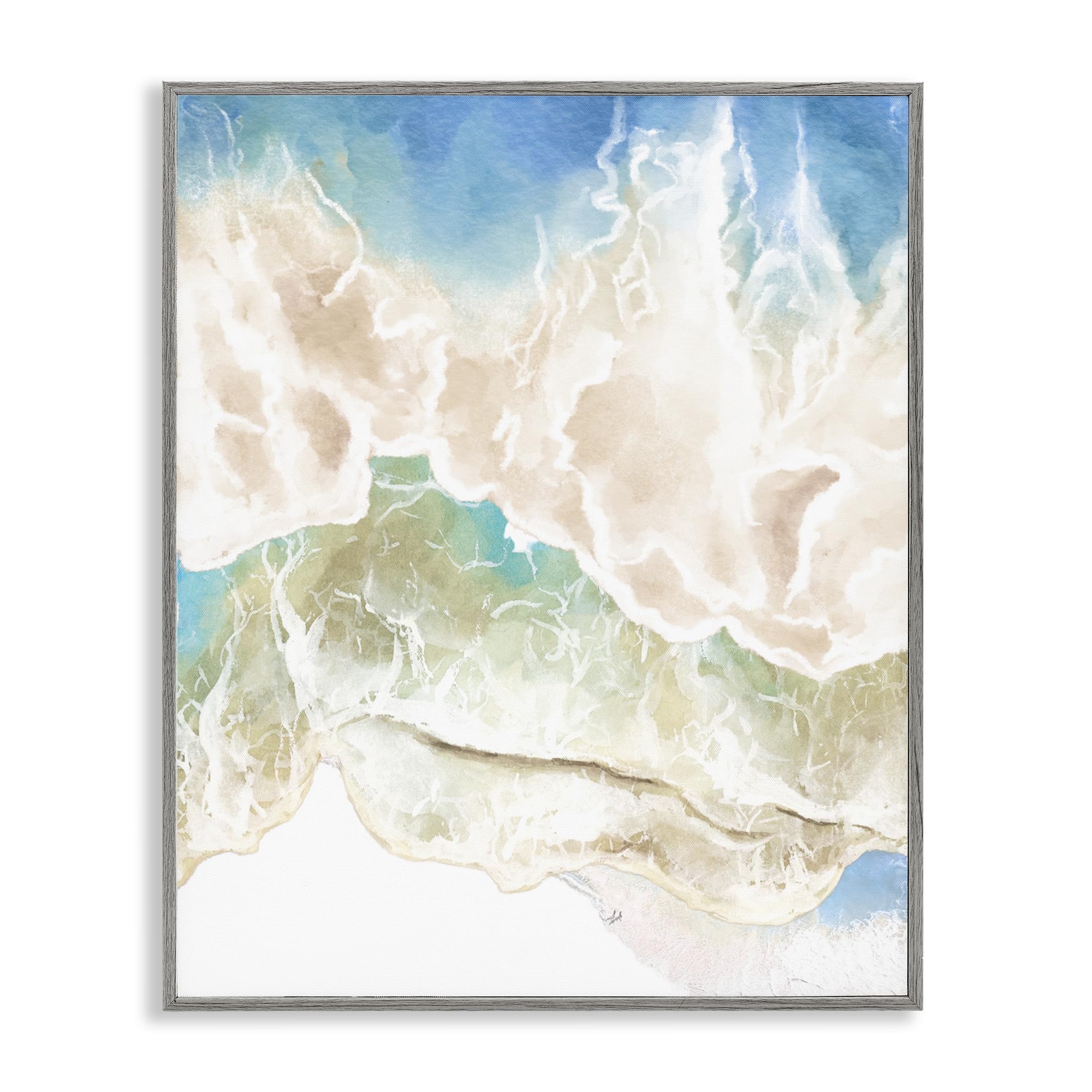 Stupell Industries Farmhouse Gray (Textured) 'Washed Away Tide Abstract'| Framed Giclee Art