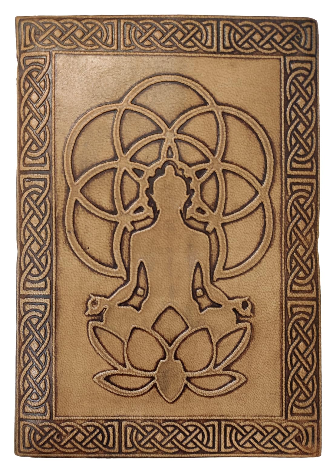 Purpledip Leather Journal 'The Yogi': Handmade Paper Diary for Corporate Gift or Personal Memoir (11739), Brown, Standrad - Image 4
