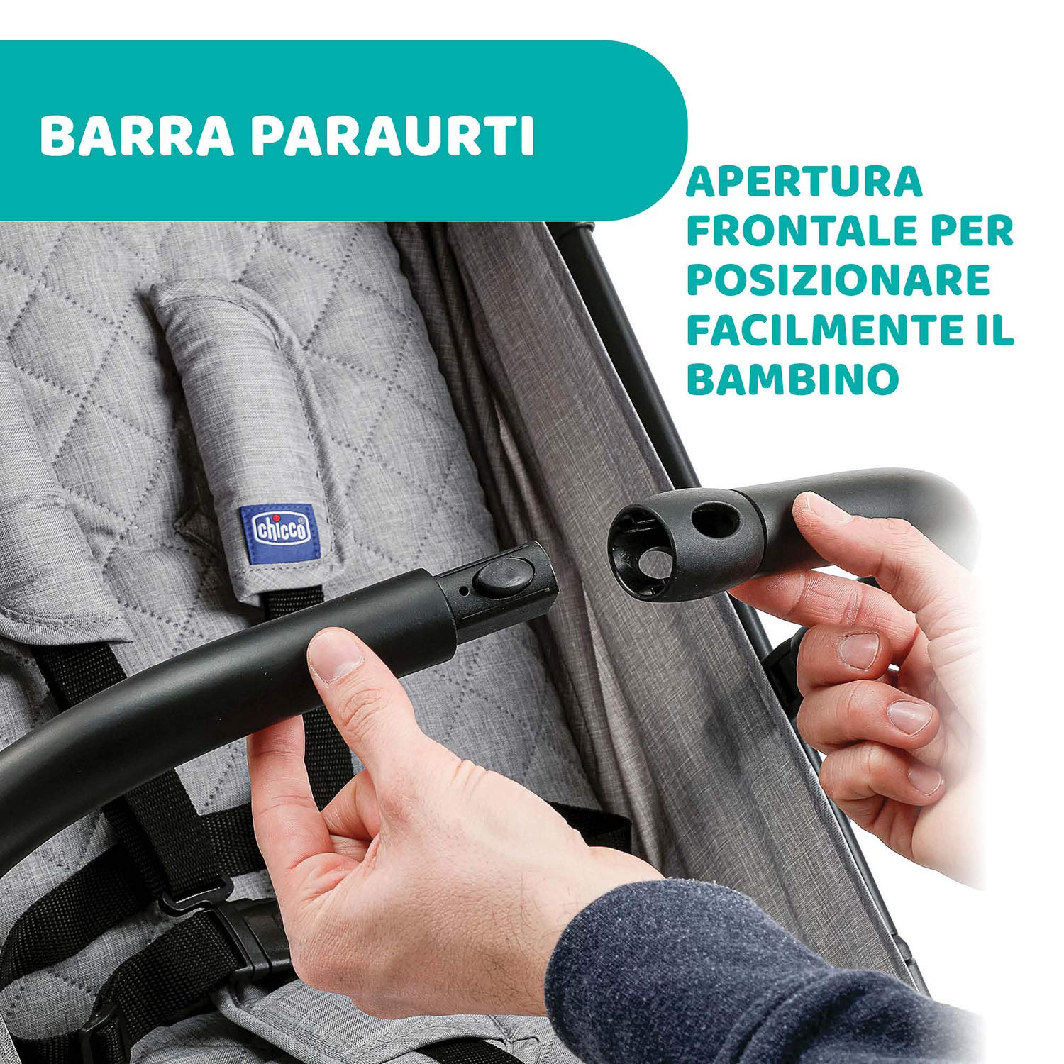 Chicco Trolley Me Passeggino Leggero Reclinabile Pieghevole 0-15 kg Chiusura Compatta Parapioggia Cappottina Estendibile Light Grey