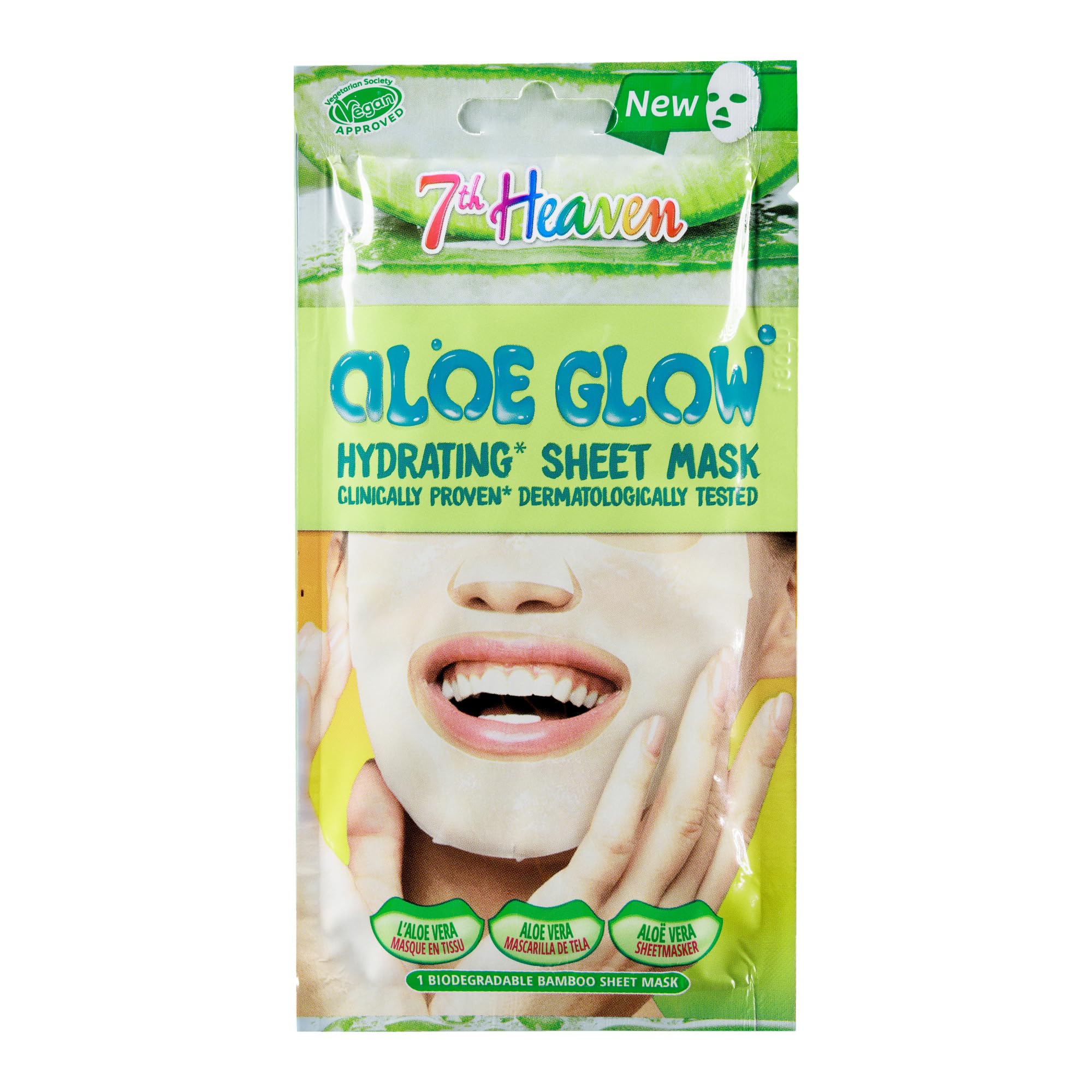 7th Heaven Aloe Glow Hydrating Sheet Face Mask with Aloe Vera and Cucumber