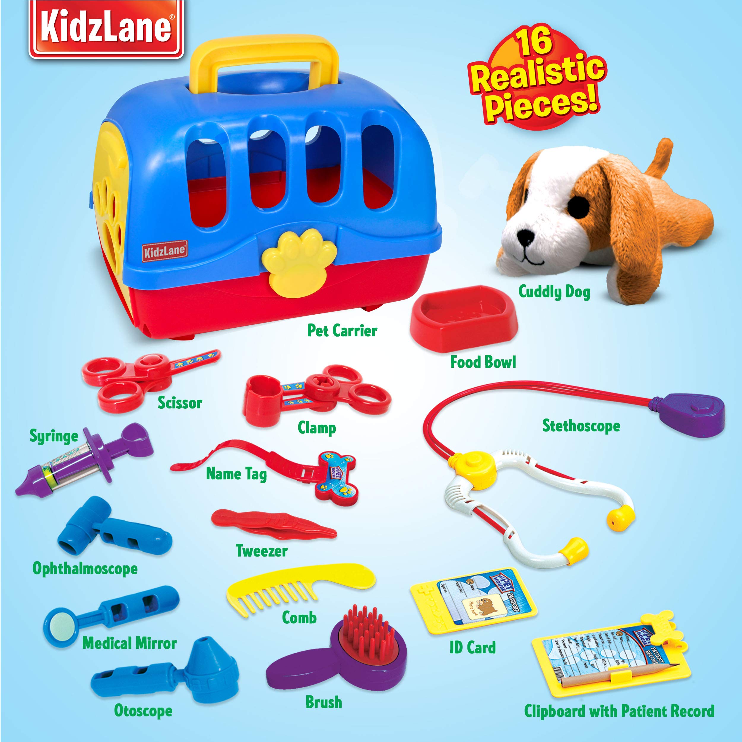 Kidzlane Pretend Veterinarian Doctor Kit For Toddlers And Kids Realistic Pet Vet Play Set With 3 In 1 Carrier Exam Table Storage Case Amazon Com Au Toys Games