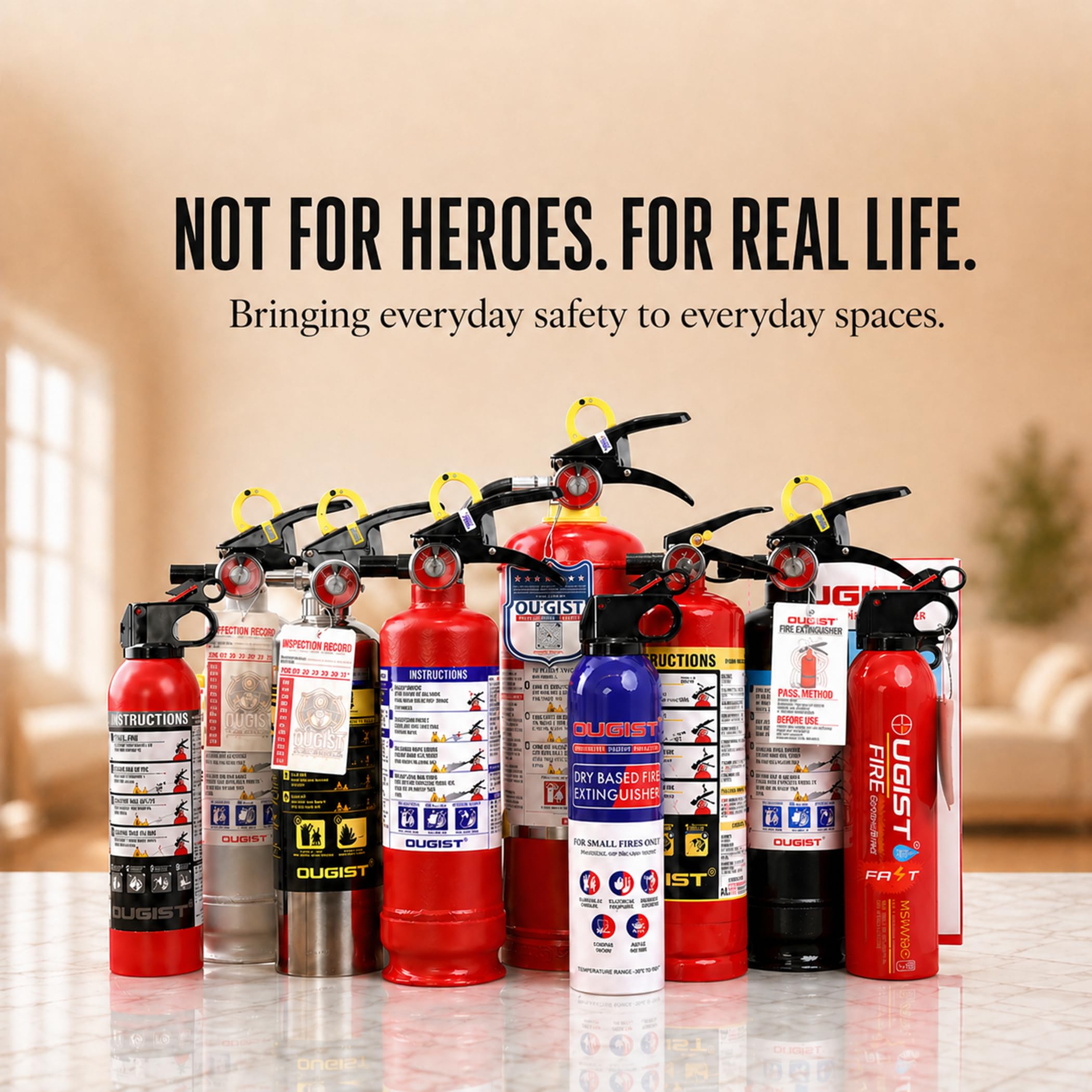 Ougist ABC Fire Extinguisher - 5lb, 2-A:10-B:C Rated -8