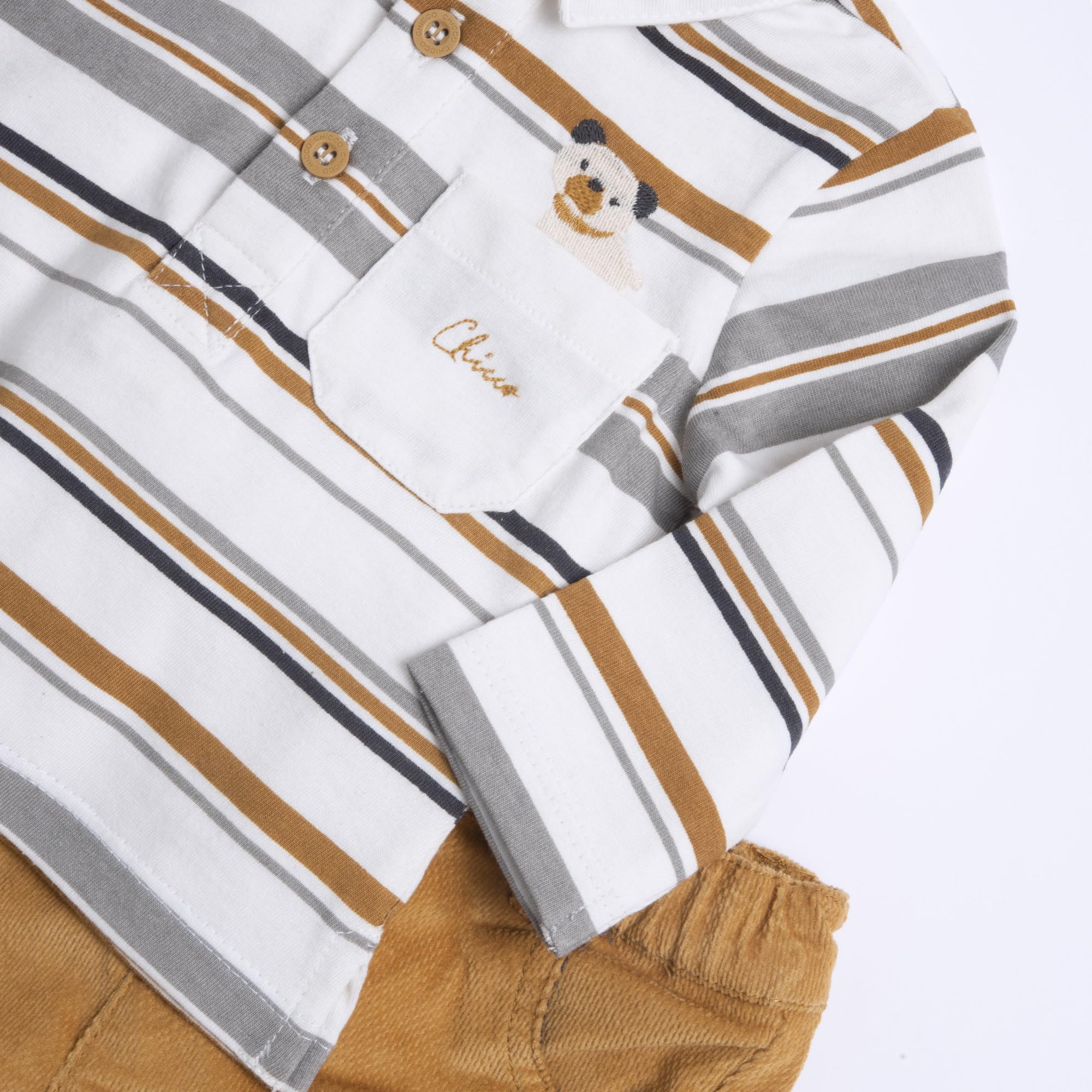Chicco, Completino per neonato con maglia a righe, Multicolore, 6 mesi