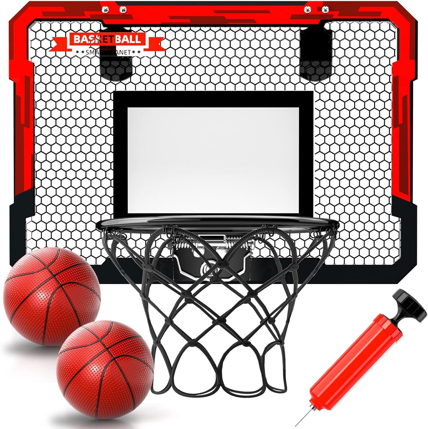 Basketball Hoop Indoor for Kids - Mini Basketball Hoop for Door with 2 Balls & Complete Basketball Accessories，Basketball Toy for Kids Boys Teens Basketball Hoop & 2 Balls