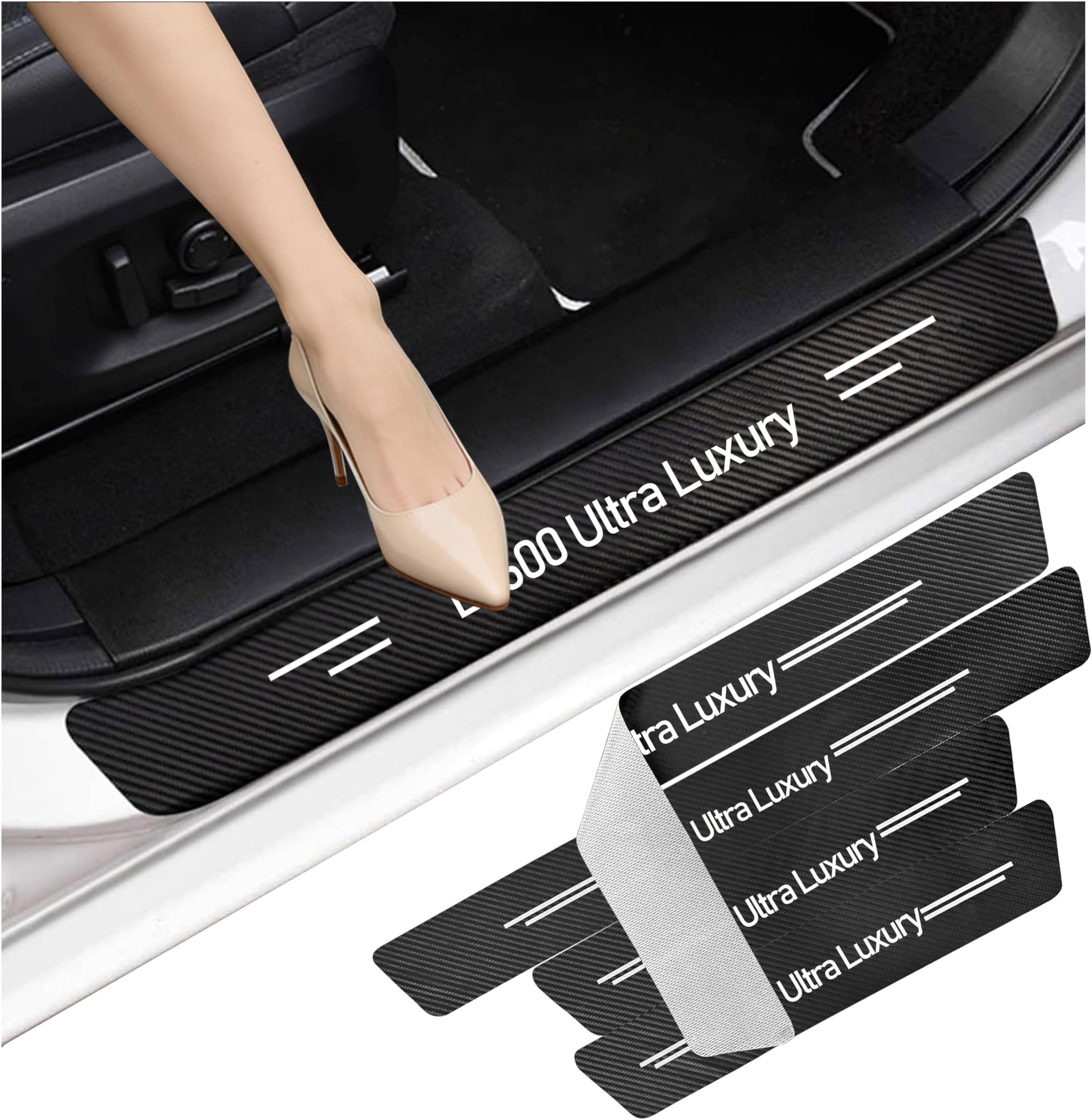 Car Door Sill Protector,Sill Protector Compatible with Lexus LX600 Ultra Luxury 4Pcs Door Entry Guard Scuff Sill Protector Plate- Carbon Fiber Anti-Scratch Sticker